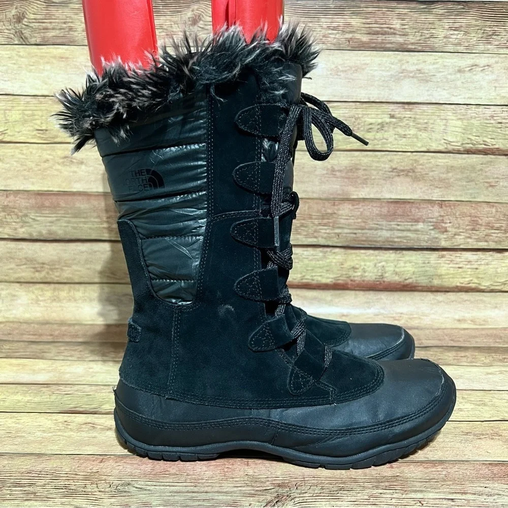 The North Face Nuptse Purna Black High Lace Up Winter Boots